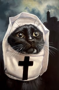 Image 1 of “Sister John of the Purring Hearts" Original painting