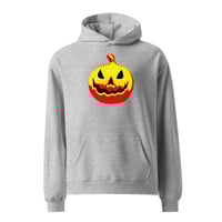 Image 6 of Long Sleeve Oversized Hoodie (Adult M/F) - Jack O Lantern Vintage Red-Yellow