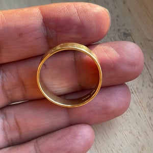 Image of Hammered 18ct yellow gold wedding band