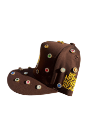 Image 3 of brown custom gem hat 
