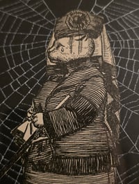 Image 2 of Cat Collection - Large Mourning Cat engravings with real preserved web-T