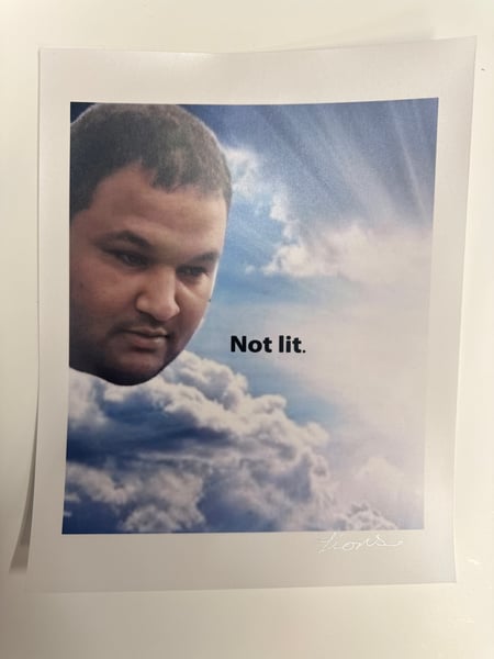 Image of Not Lit meme print 