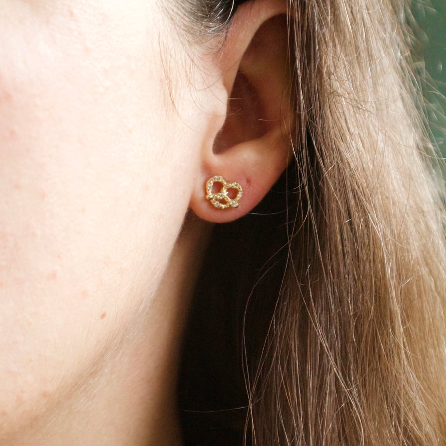 Image of Philly Pretzel Earrings with Diamonds