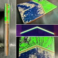Image 1 of Swirled Resin & Layered Micarta GLOW Segmented Knife Scales