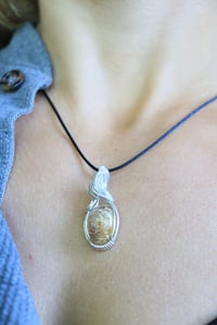 Image 2 of Sterling Silver Titanium Rutilated Quartz Pendant