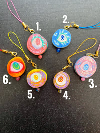 Image 2 of Painted Wooden Eye Charms