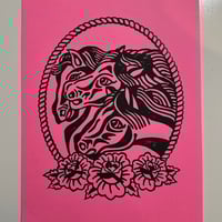 Image 3 of Pharaohs Horses Linocut Prints
