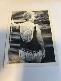 Image 1 of Vtg Tattooed Lady- Signed Pitch Card by Lorette