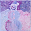 Pastel Snowman Acrylic Painting