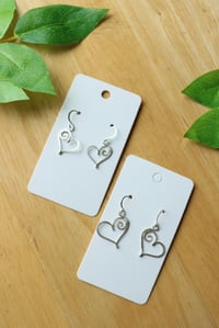 Image 1 of Sterling Silver Heart Earrings