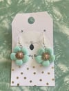 Mint Green Flower Earrings