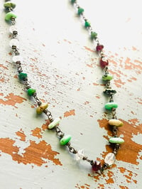 Image 4 of New Lander variscite emerald and garnet necklace 