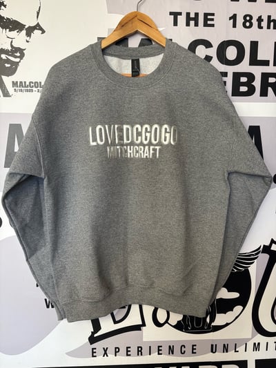 Image of LOVE DC GOGO "Silve Slicker" Grey Crewneck Sweatshirt