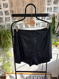 Image 3 of Faux Leather pleated skorts