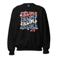 Image 2 of Retro Trump 24 Flowers Unisex Sweatshirt