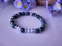 Image 4 of #1 Dad  Bracelet/Gemstone Stretch Bracelet | Father's Day Bracelets