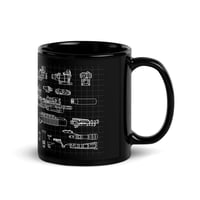 Image 1 of AR15 Black Glossy Mug blueprint 