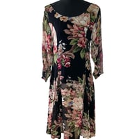 Image 1 of Vintage 1990s Sheer Floral Babydoll Dress by New Options by Kate Geddes - OS -Grunge  