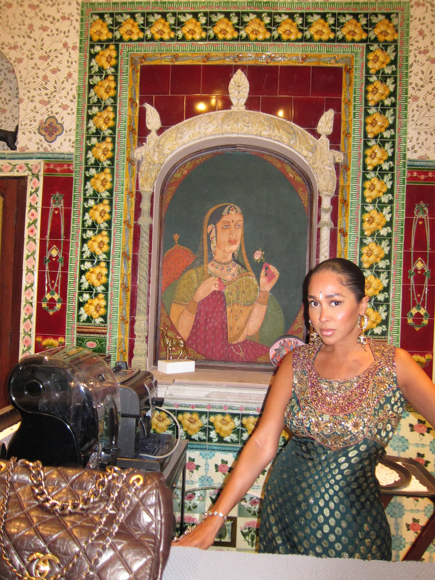 Image of TWO-TONE INDIAN FOIL PRINTED SALWAR KAMEEZ (L)