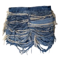 Image 2 of Distressed denim mini skirt