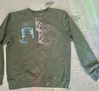 Image 1 of Green crew neck crazy layered prints 