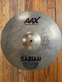signed broken 18” AAX crash cymbal