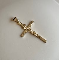 Image 1 of 14k EP Small Cross Charm (Pendant Only)