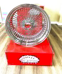 Image 4 of 22x8 Chrome 150 spoke STD Player Wire Wheels