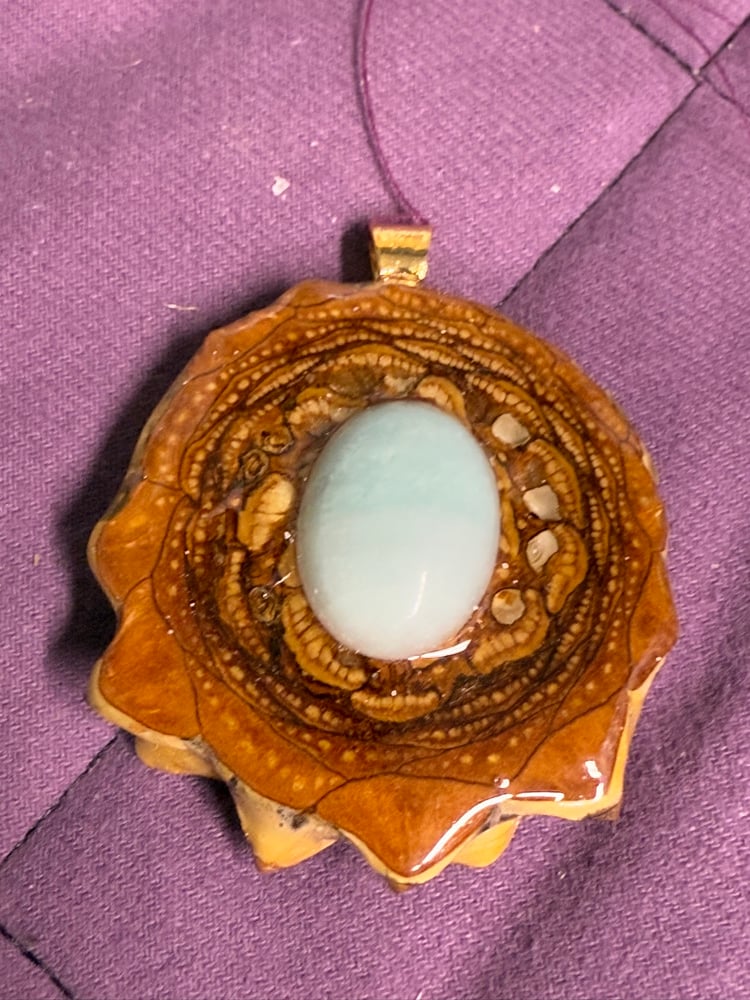 Image of Larimar Pinecone Charm | Handmade PNW Resin Jewelry | #103