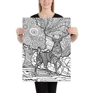 Deer Mandala Coloring poster