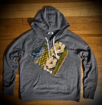 Image 1 of Upcycled “Blue Rose” hoodie