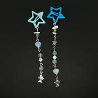 Image 1 of Blue Moonstone/Caribbean Calcite Fish Hair Clip