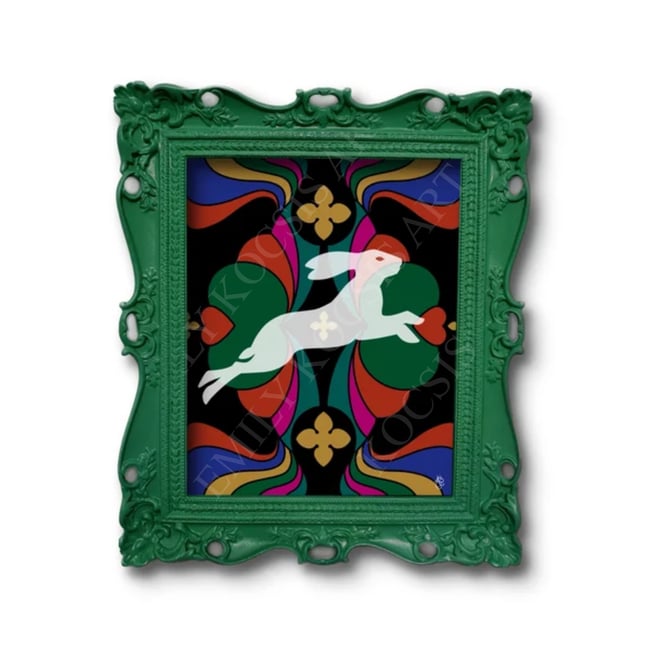 Original Art Print // ‘Go Ask Alice’ Dark Fantasy Psychedelic White Rabbit Ghost