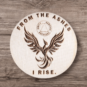 Image of Personalized Wooden Sobriety Coin: AA / NA Anniversary Gift