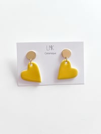 Paire de boucles d'oreilles céramique LOVA jaune 