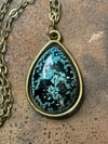 Teardrop Blue Freckle Pendant Necklace