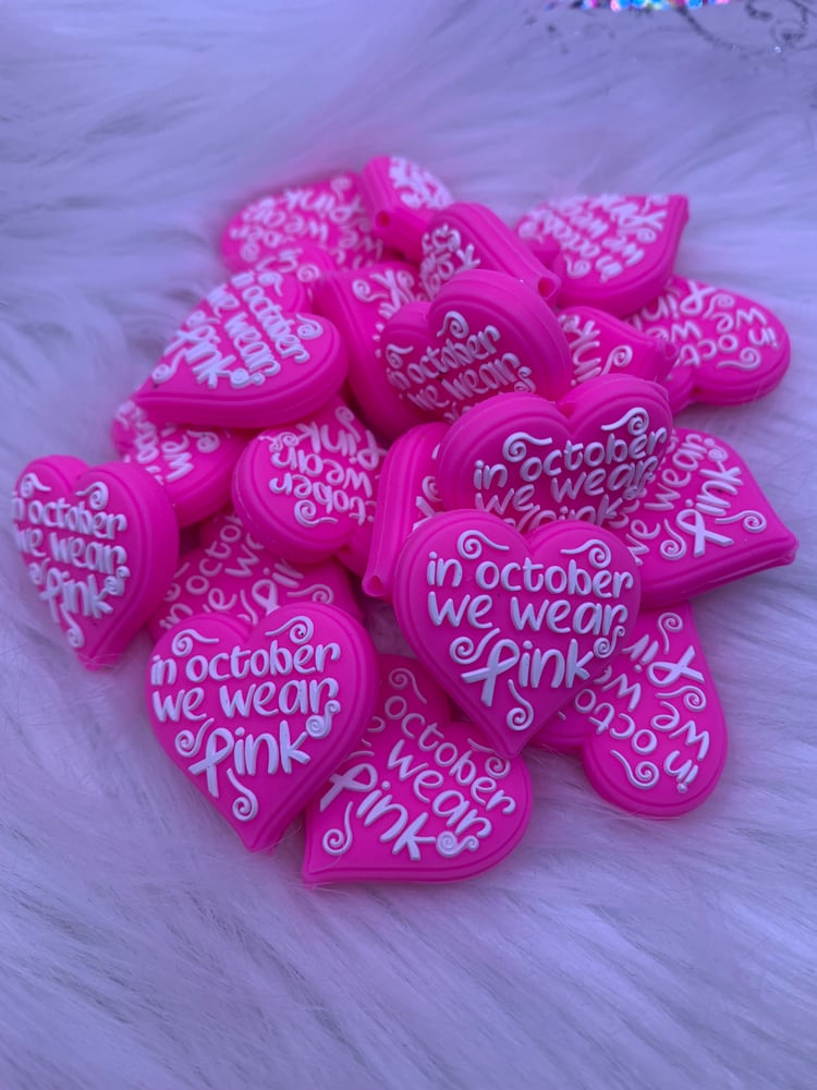 Image of We Wear Pink silicone bead (1pc)
