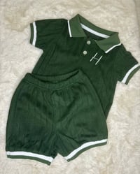 Ribbed Polo Short Set