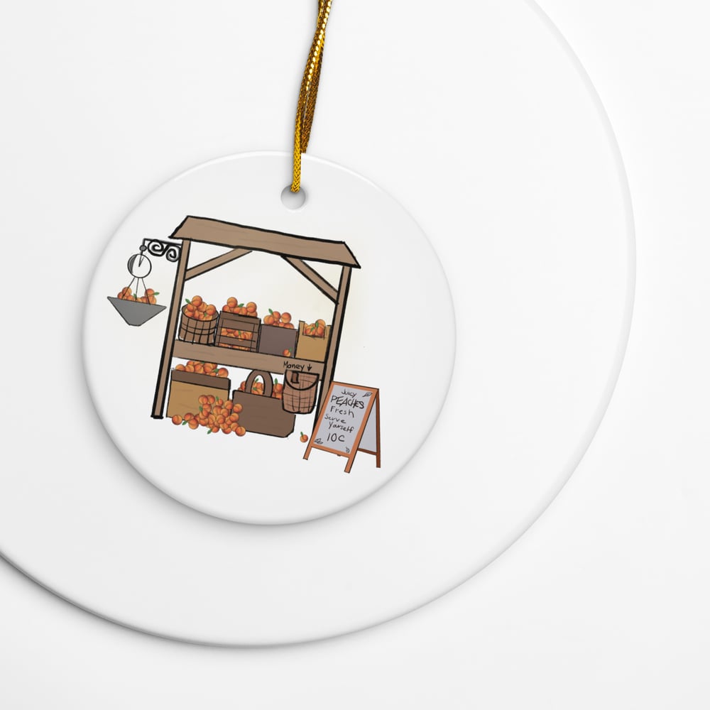 Image of Peach Stand TSITP Ceramic Christmas Ornament