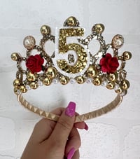 Image 3 of Golden birthday princess Tiara crown