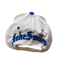 Image 2 of White and Royal blue F initial SnapBack 