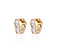 Image 1 of Crystal Heart Detailed Earrings