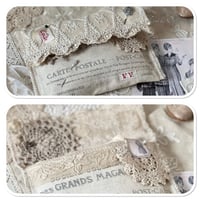 Image 2 of Vintage french lace sewing notions pouch.