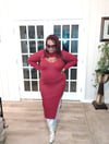 Burgundy peekaboo sweater dress