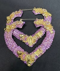 Purple Heart junk earrings 