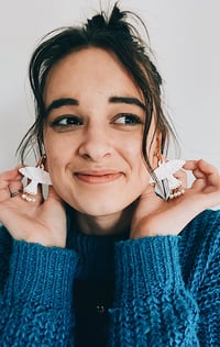 Image 1 of Bird & pearl earrings 