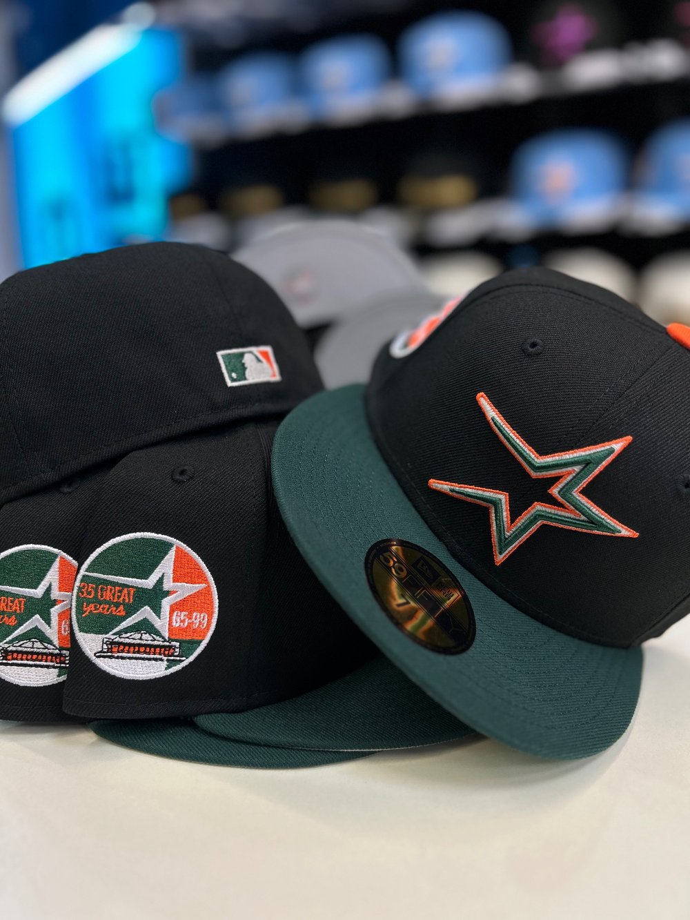 New Era 5950 Black/Field Green/Orange