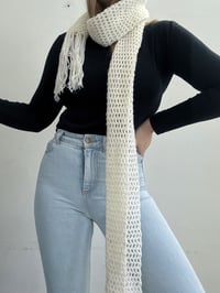 Image 3 of Handmade white scarf 