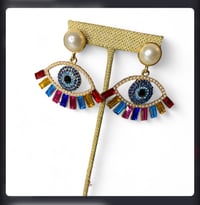 Image 1 of Evil Eye Statement Earrings