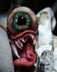 Image 1 of Twisty tongue pendant, OOAK Green Glow